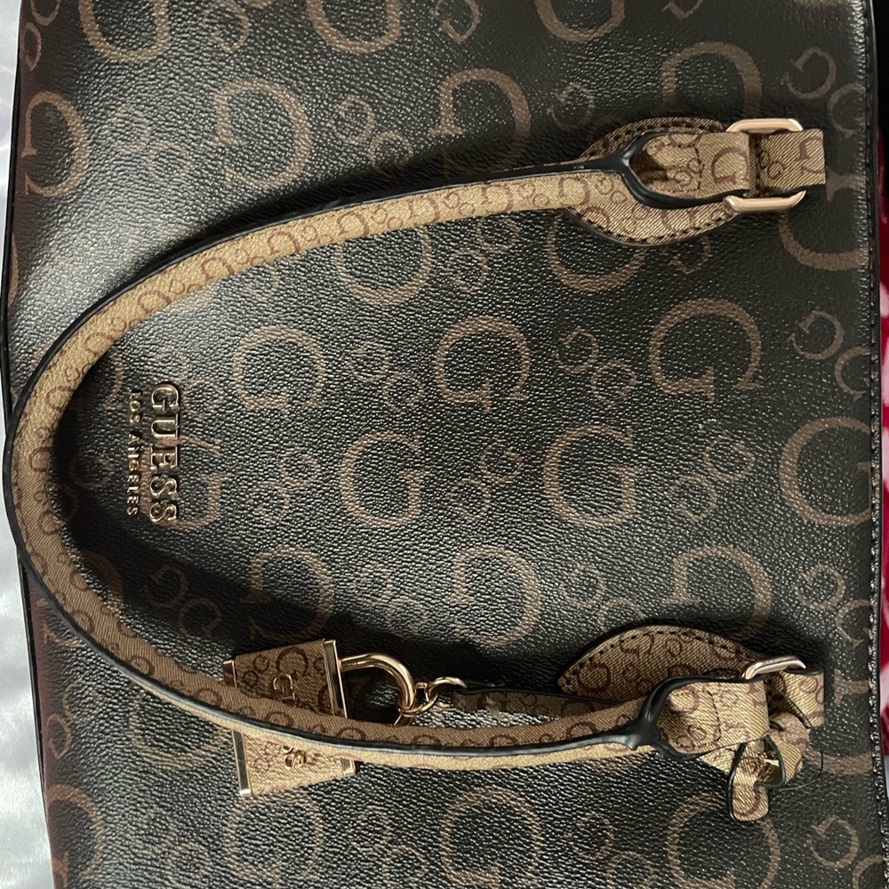 Guess Brown Monogram Tote Bag